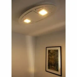 Luminaires Eva Luz Éclairage Led|Plafonnier Evaluz Ellipse LED Blanc, 2 lumières