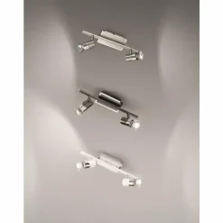 Luminaires Fabas Luce Plafonniers|Plafonnier Fabas Luce Alice Chrome, Blanc, 2 lumières