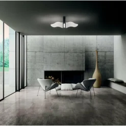 Luminaires Fabas Luce Éclairage Led|Plafonnier Fabas Luce Fenice LED Noir, 1 lumière