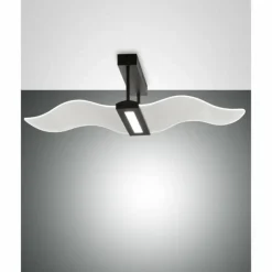 Luminaires Fabas Luce Éclairage Led|Plafonnier Fabas Luce Fenice LED Noir, 1 lumière