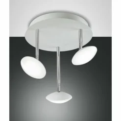 Luminaires Fabas Luce Éclairage Led|Plafonnier Fabas Luce Hale LED Chrome, Blanc, 3 lumières