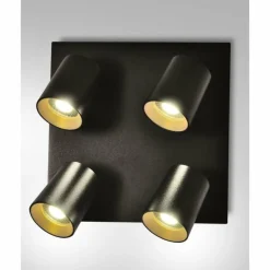 Luminaires Fabas Luce Spots Et Projecteurs|Plafonnier Fabas Luce Modo Noir, 4 lumières
