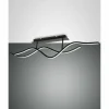 Luminaires Fabas Luce Éclairage Led|Plafonnier Fabas Luce Sinuo LED Noir, 2 lumières