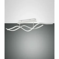 Luminaires Fabas Luce Éclairage Led|Plafonnier Fabas Luce Sinuo LED Blanc, 2 lumières