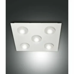 Luminaires Fabas Luce Éclairage Led|Plafonnier Fabas Luce Swan LED Blanc, 5 lumières