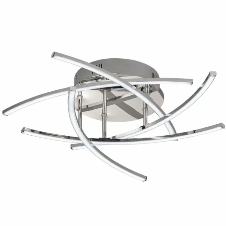Luminaires Fischer & Honsel Éclairage Led|Plafonnier Fischer & Honsel CROSS TW LED Chrome, 5 lumières, Télécommandes, Changeur de couleurs