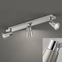 Luminaires Fischer & Honsel Plafonniers|Plafonnier Fischer & Honsel function Ike Argenté, 3 lumières