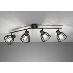 Luminaires Fischer & Honsel Plafonniers|Plafonnier Fischer & Honsel Tilda Noir, 4 lumières