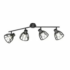 Luminaires Fischer & Honsel Plafonniers|Plafonnier Fischer & Honsel Tilda Noir, 4 lumières