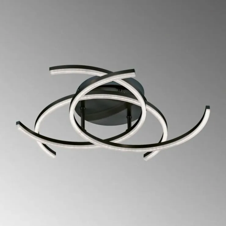 Luminaires Fischer & Honsel Éclairage Led|Plafonnier Fischer & Honsel Visby LED Noir, 3 lumières, Télécommandes
