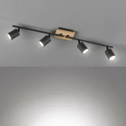Luminaires Fischer & Honsel Éclairage Led|Plafonnier Fischer & Honsel Holton LED Noir, 4 lumières