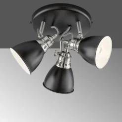 Luminaires Fischer & Honsel Plafonniers|Plafonnier Fischer-Honsel Wales Noir, 3 lumières