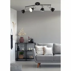 Luminaires Fischer & Honsel Plafonniers|Plafonnier Fischer-Honsel Wales Noir, 4 lumières