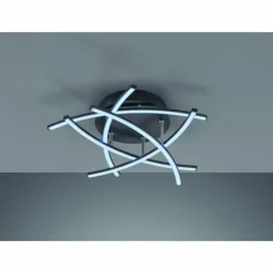 Luminaires Fischer & Honsel Éclairage Led|Plafonnier Fischer-Honsel Cross TW LED Noir, 5 lumières, Télécommandes