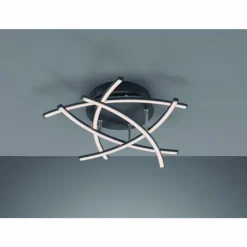 Luminaires Fischer & Honsel Éclairage Led|Plafonnier Fischer-Honsel Cross TW LED Noir, 5 lumières, Télécommandes