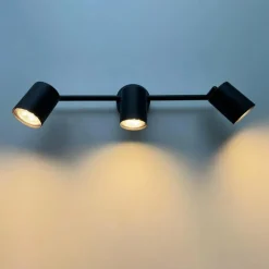 Luminaires Fischer & Honsel Spots Et Projecteurs|Plafonnier Fischer-Honsel Vano Noir, 3 lumières