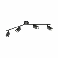 Luminaires Fischer & Honsel Spots Et Projecteurs|Plafonnier Fischer-Honsel Vano Noir, 4 lumières
