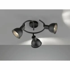 Luminaires Fischer & Honsel Spots Et Projecteurs|Plafonnier Fischer-Honsel Speedy Noir, 3 lumières