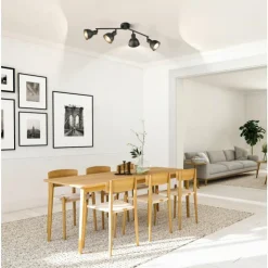 Luminaires Fischer & Honsel Spots Et Projecteurs|Plafonnier Fischer-Honsel Speedy Noir, 4 lumières
