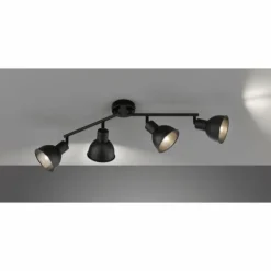 Luminaires Fischer & Honsel Spots Et Projecteurs|Plafonnier Fischer-Honsel Speedy Noir, 4 lumières