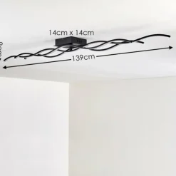 hofstein Éclairage Led|Plafonnier Flow LED Noir, 3 lumières