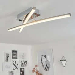 hofstein Éclairage Led|Plafonnier Georgina LED Chrome, 2 lumières