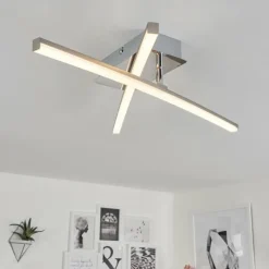 hofstein Éclairage Led|Plafonnier Georgina LED Chrome, 2 lumières