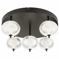 Luminaires Globo Lighting Éclairage Led|Plafonnier Globo AIDA LED Noir, 5 lumières