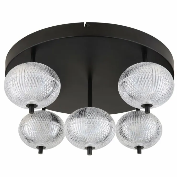 Luminaires Globo Lighting Éclairage Led|Plafonnier Globo AIDA LED Noir, 5 lumières