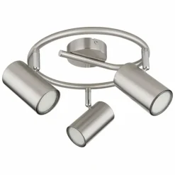 Luminaires Globo Lighting Spots Et Projecteurs|Plafonnier Globo ALLVI Nickel mat, 3 lumières
