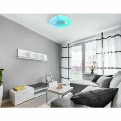 Luminaires Globo Lighting Éclairage Led|Plafonnier Globo BURRO LED Blanc, 1 lumière, Télécommandes, Changeur de couleurs