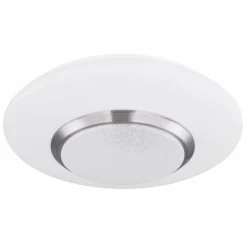 Luminaires Globo Lighting Éclairage Led|Plafonnier Globo CANDIDA LED Nickel mat, Blanc, 1 lumière, Télécommandes, Changeur de couleurs