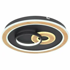 Plafonnier Globo CHESSY LED Couleur bois, Noir, Blanc, 1 lumière, Télécommandes