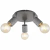 Luminaires Globo Lighting Plafonniers|Plafonnier Globo FREDDY Argent Oxydé, 3 lumières