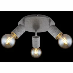 Luminaires Globo Lighting Plafonniers|Plafonnier Globo FREDDY Argent Oxydé, 3 lumières