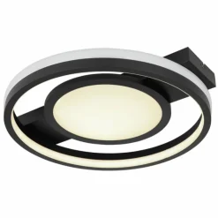Luminaires Globo Lighting Éclairage Led|Plafonnier Globo GISELL LED Noir, 1 lumière, Télécommandes, Changeur de couleurs
