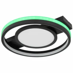 Luminaires Globo Lighting Éclairage Led|Plafonnier Globo GISELL LED Noir, 1 lumière, Télécommandes, Changeur de couleurs