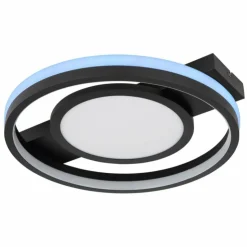 Luminaires Globo Lighting Éclairage Led|Plafonnier Globo GISELL LED Noir, 1 lumière, Télécommandes, Changeur de couleurs
