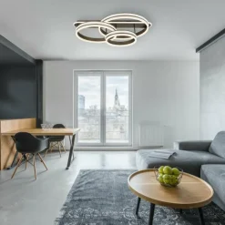 Luminaires Globo Lighting Éclairage Led|Plafonnier Globo GROUNI LED Titane, 1 lumière, Télécommandes