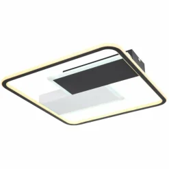 Plafonnier Globo JENNA LED Noir, Blanc, 1 lumière, Télécommandes