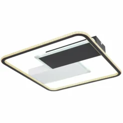 Plafonnier Globo JENNA LED Noir, Blanc, 1 lumière, Télécommandes