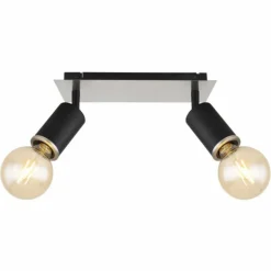 Luminaires Globo Lighting Plafonniers|Plafonnier Globo JOSEBA Noir, 2 lumières