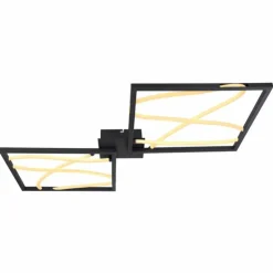 Luminaires Globo Lighting Éclairage Led|Plafonnier Globo KAIA LED Noir, 1 lumière
