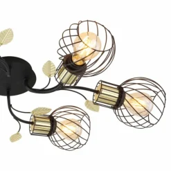 Luminaires Globo Lighting Plafonniers|Plafonnier Globo LALLY Laiton, Noir, 6 lumières