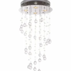 Luminaires Globo Lighting Éclairage Led|Plafonnier Globo LED Chrome, Clair, 4 lumières