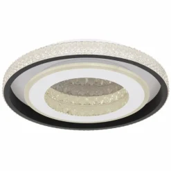 Luminaires Globo Lighting Éclairage Led|Plafonnier Globo LUCKY LED Noir, Blanc, 1 lumière, Télécommandes