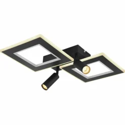 Luminaires Globo Lighting Éclairage Led|Plafonnier Globo MARIAN LED Noir, 1 lumière, Télécommandes, Changeur de couleurs