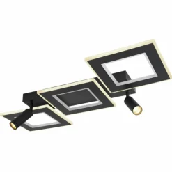 Luminaires Globo Lighting Éclairage Led|Plafonnier Globo MARIAN LED Noir, 1 lumière, Télécommandes, Changeur de couleurs