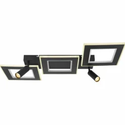 Luminaires Globo Lighting Éclairage Led|Plafonnier Globo MARIAN LED Noir, 1 lumière, Télécommandes, Changeur de couleurs