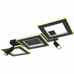 Luminaires Globo Lighting Éclairage Led|Plafonnier Globo MARIAN LED Noir, 1 lumière, Télécommandes, Changeur de couleurs